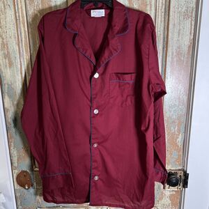 Vintage Unisex Boyfriend Style 70s Soft Diplomat Sleep Shirt Night Shirt Size L